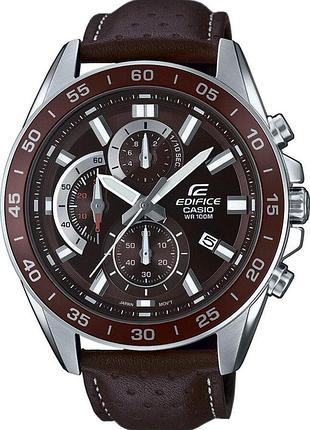 Мужские часы casio edifice efv-550l-5a стальной корпус водозащита 100 м коричневый циферблат