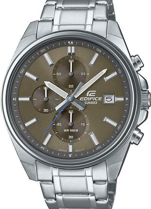 Мужские часы casio edifice efv-610d-5c стальной корпус водозащита 100 м бежевый циферблат