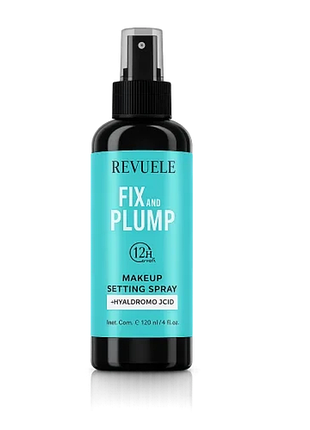 Спрей для фіксації макіяжу обличчя revuele «fix and plump» з гіалуроновою кислотою 120 мл