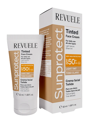 Крем для обличчя тонуючий – світлий відтінок spf50+ revuele 50 мл