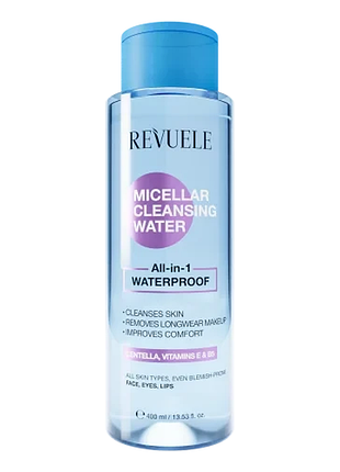 Мицеллярная вода очищающая all-in-1 waterproof revuele 400 мл