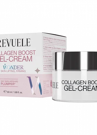 Лёгкий гель-крем для увлажнения и упругости кожи wonder collagen boost gel-cream revuele 50мл