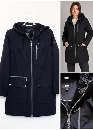 Женская куртка парка dkny parka softshell coat in black, p.s