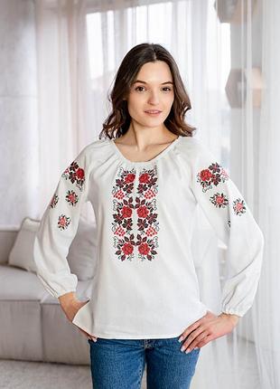 Женская вышиванка блуза,рукав 3/4 56