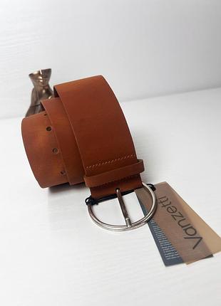 Широкий жіночий шкіряний ремінь vanzetti cognac 🇩🇪