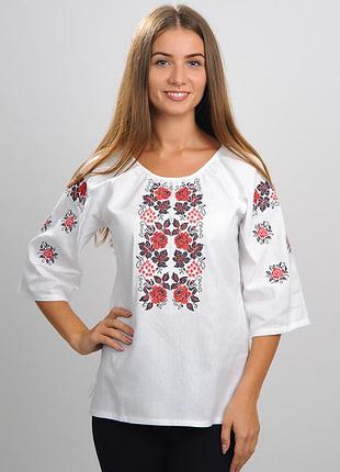 Женская вышиванка блуза,рукав 3/4 50
