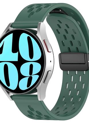 Ремінець силіконовий універсальний із магнітною застібкою для samsung amazfit huawei 22 mm pine green