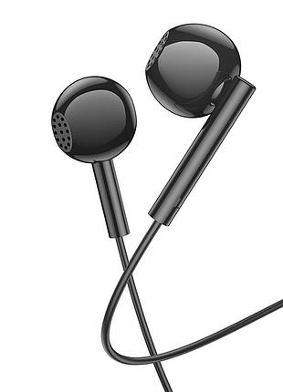 Наушники borofone bm76 внутриканальные с микрофоном и стерео звуком черные