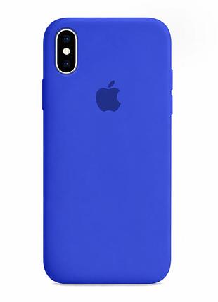 Чехол силиконовый с микрофиброй для iphone xs max защита от падений прочный 44.shiny blue mc-10539