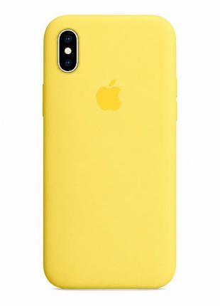 Чохол силіконовий silicone case full size для iphone x xs захисний із мікрофіброю всередині канаречний жовтий mc-10482