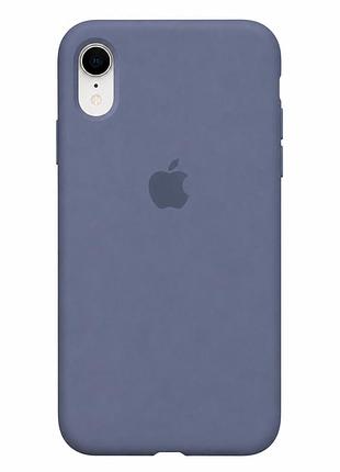Чехол silicone case full size для iphone xr с микрофиброй внутри защитный lavender grey. mc-10474