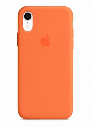 Чохол силіконовий silicone case full size для iphone xr з мікрофіброю всередині стійкий до зносу 02.apricot mc-10479