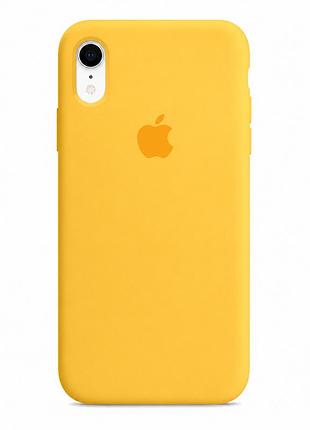 Чехол силиконовый silicone case full size для iphone xr с микрофиброй внутри желтый mc-10478