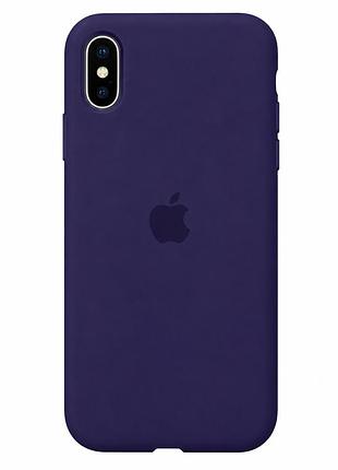 Чехол силиконовый silicone case full size для iphone x xs с микрофиброй внутри противоударный пурпурный mc-10486