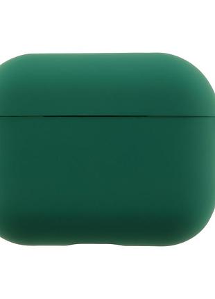 Чехол силиконовый silicone case с микрофиброй для apple airpods pro 3 защитный с карабином 54.atrovirens mc-10371