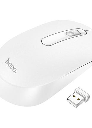 Бездротова миша hoco gm14 компактна оптична з usb адаптером до 10 м 1200dpi біла