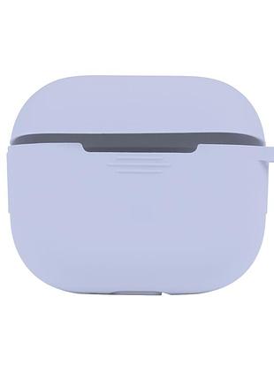 Чехол силиконовый с карабином для airpods 3 защитный противоударный lilac mc-10355