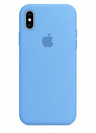 Чехол силиконовый silicone case full size для iphone xs max с микрофиброй внутри износостойкий 24.azure mc-10466
