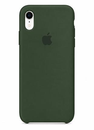 Чохол силіконовий silicone case full size для iphone xr захист від падінь з мікрофіброю всередині 54.atrovirens mc-10433