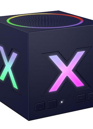 Портативная колонка borofone br101 bluetooth 5.4 с rgb подсветкой и hi-fi звуком компактная синяя