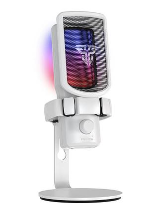 Микрофон fantech wmcx01 leviosa wave конденсаторный с rgb-подсветкой для стрима белый