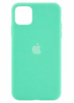 Чехол силиконовый silicone case full size с микрофиброй для iphone 11 pro max защита от ударов 47.spearmint mc-10496