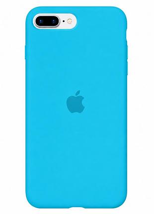 Чохол силіконовий silicone case full size для iphone 7 plus 8 plus з мікрофіброю всередині захисний із високою міцністю blue