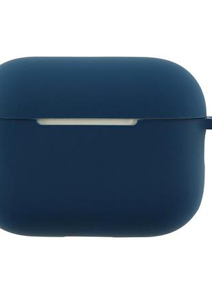 Чохол силіконовий silicone case з гачком для apple airpods pro 3 захисний темно-синій 08.dark blue mc-10385