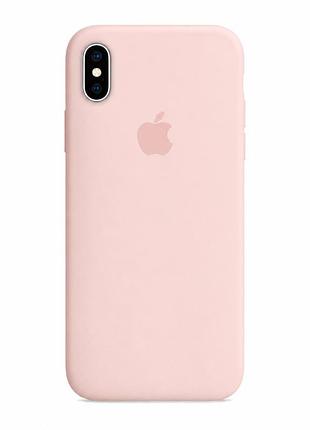 Чохол силіконовий silicone case full size для iphone xs max з мікрофіброю всередині захисний 81.chalk pink mc-11053