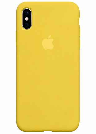 Чохол силіконовий silicone case full size для iphone xs max протиударний із мікрофіброю всередині канаречно-жовтий mc-10462
