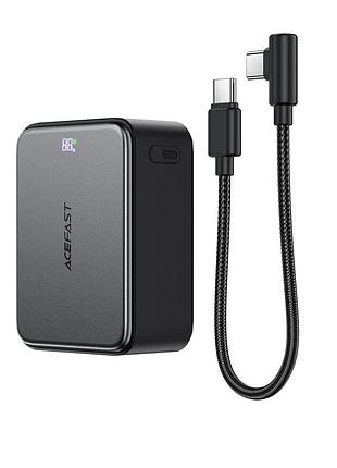 Power bank acefast m28 10000mah быстрая зарядка 22.5w с кабелем type-c черный