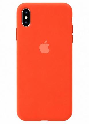 Чохол силіконовий silicone case full size для iphone x xs протиударний з мікрофіброю orange mc-10525
