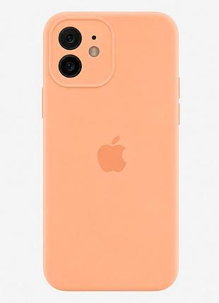 Чохол silicone case full size з рамкою для iphone 12 захист від пошкоджень із мікрофіброю всередині 67.grapefruit mc-10619
