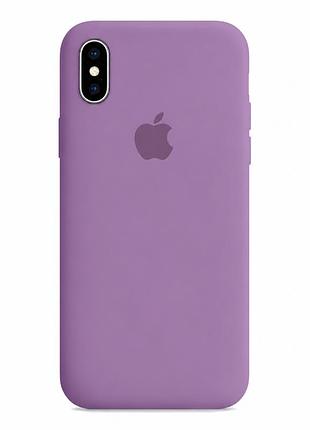 Чехол силиконовый silicone case full size для iphone xs max с микрофиброй внутри защитный черная смородина mc-10533