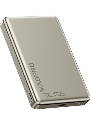 Мобильная батарея ridea rp-m10 magpro 10000mah с магнитной зарядкой qc pd 20w алюминиевый сплав titan.