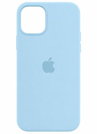 Чехол силиконовый silicone case full size для iphone 12 12 pro с микрофиброй внутри защитный небесно-голубой mc-10556