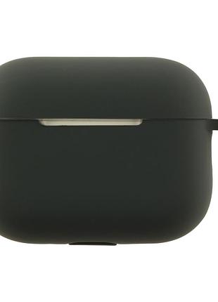 Чохол силіконовий silicone case з карабіном для apple airpods pro 3 захисний темно-сірий mc-10394