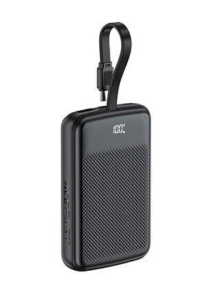 Повербанк acefast m13 10000mah с кабелем type-c быстрая зарядка 22.5w черный