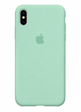 Чехол силиконовый silicone case full size для iphone xs max с микрофиброй внутри защитный spearmint mc-10419