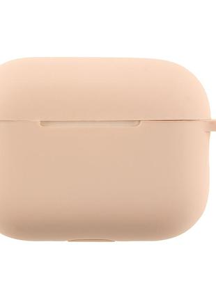 Чохол силіконовий silicone case з гачком для apple airpods pro 3 захист від падінь колір 19.pink sand mc-10387