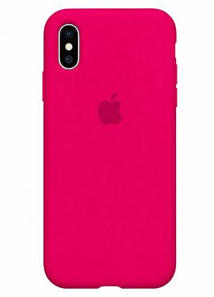 Чехол силиконовый silicone case full size для iphone x xs противоударный с микрофиброй внутри shiny pink mc-10447