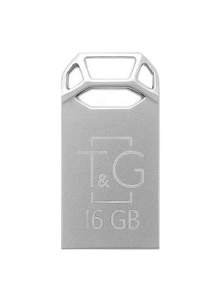 Usb-флешка t&g 16 gb metal 110 компактна металева надійна з підтримкою plug and play сталевий