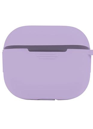 Чехол силиконовый противоударный с карабином для airpods 3 защита от повреждений elegant purple mc-10356