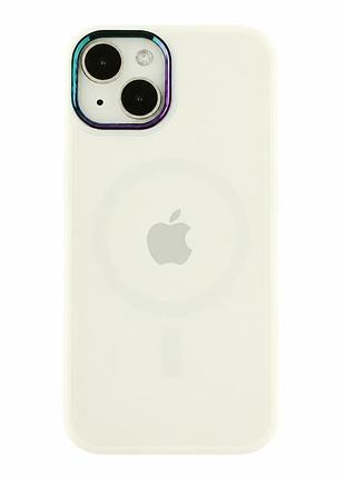 Чохол ag-glass chrome camera з magsafe для iphone 14 захисний протиударний білий mc-10841