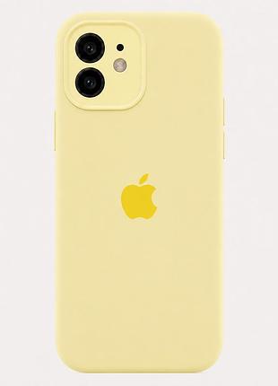 Чохол силіконовий square full camera для iphone 11 з мікрофіброю всередині жовтий 60.crem yellow mc-10694