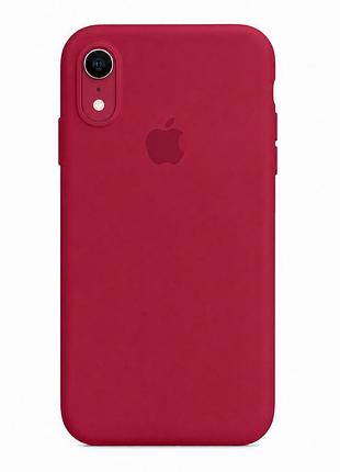Чехол силиконовый square full camera для iphone xr защита камеры с микрофиброй внутри розовый 37.rose red mc-10989