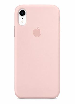 Чехол силиконовый silicone case full size для iphone xr амортизирующий с микрофиброй внутри 81.chalk pink mc-11061