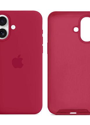Чохол силіконовий silicone case full size для iphone 16 plus захист від ударів і подряпин rose red mc-11432