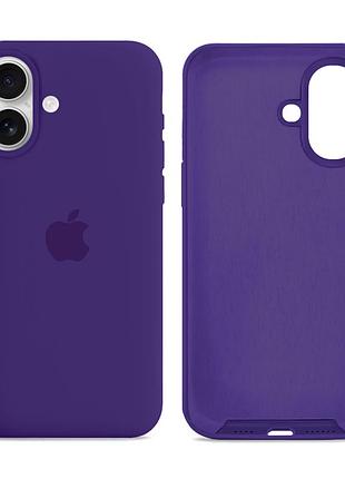 Чохол силіконовий silicone case full size для iphone 16 з мікрофіброю всередині захист від ударів пурпурний mc-11489