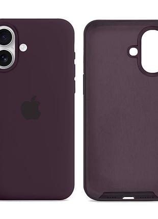 Чехол силиконовый silicone case full size для iphone 16 противоударный с микрофиброй внутри elderberry mc-11496